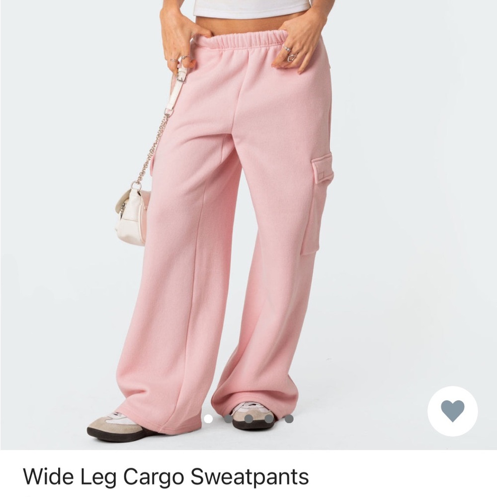 brand new pink edikted cargo sweats wide leg